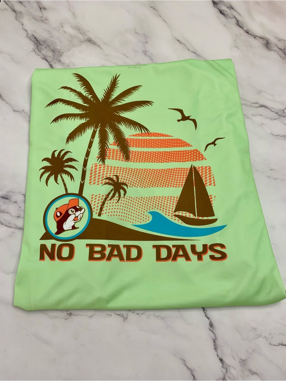 BUC-EE’S Summer “No Bad Days” Beach Performance Long Sleeve Lime Green